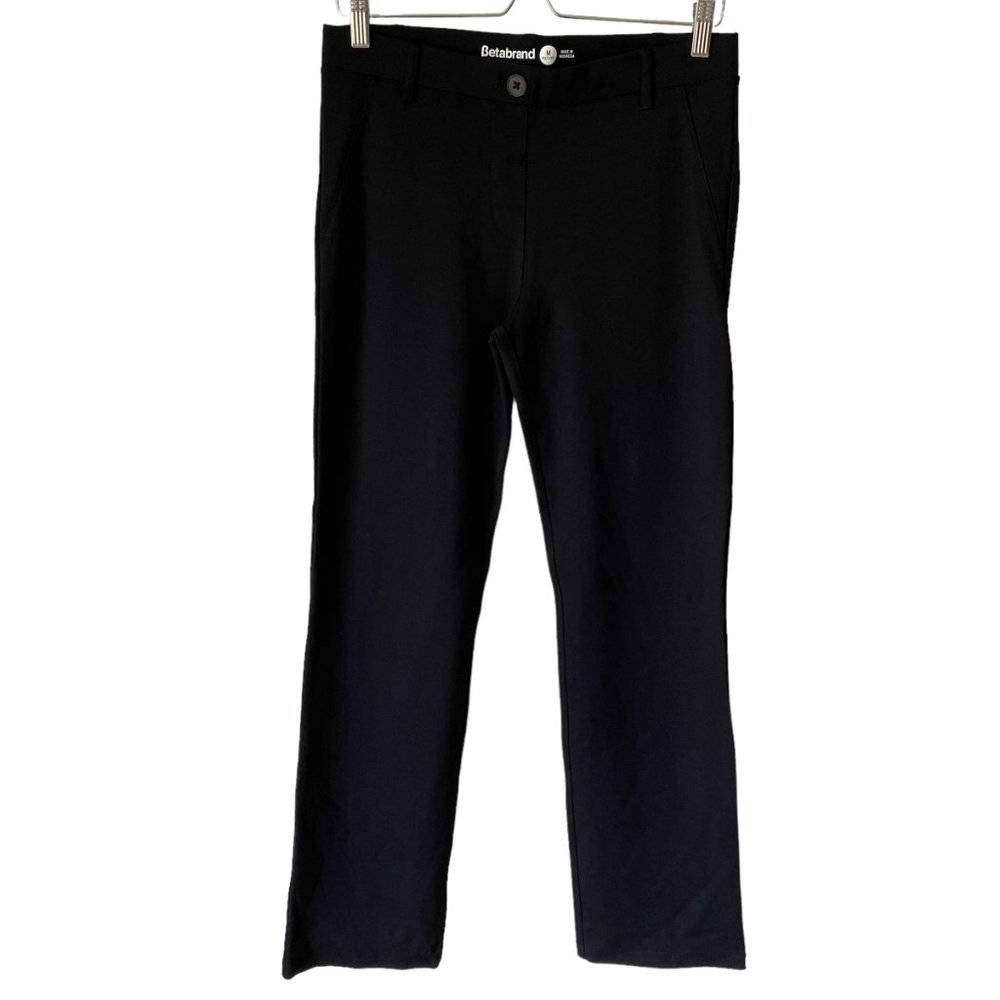 Betabrand Straight Leg Classic Dress Pant Yoga Pants Black Size Petite Medium